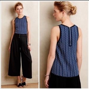 Anthropologie Postmark Textured Swing Top